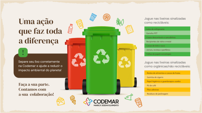Codemar incentiva separação de resíduos para coleta seletiva em sua sede